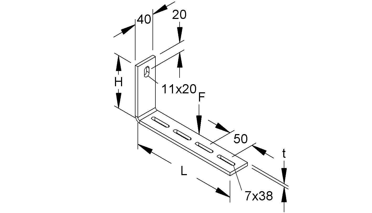 Wand/Stielausleger 50-200x106mm 210mm ST