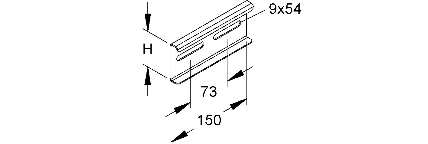 Verbinder Kabeltrag ST Schraubverb 150mm 200-600x60mm Geeignet für Kabelleiter