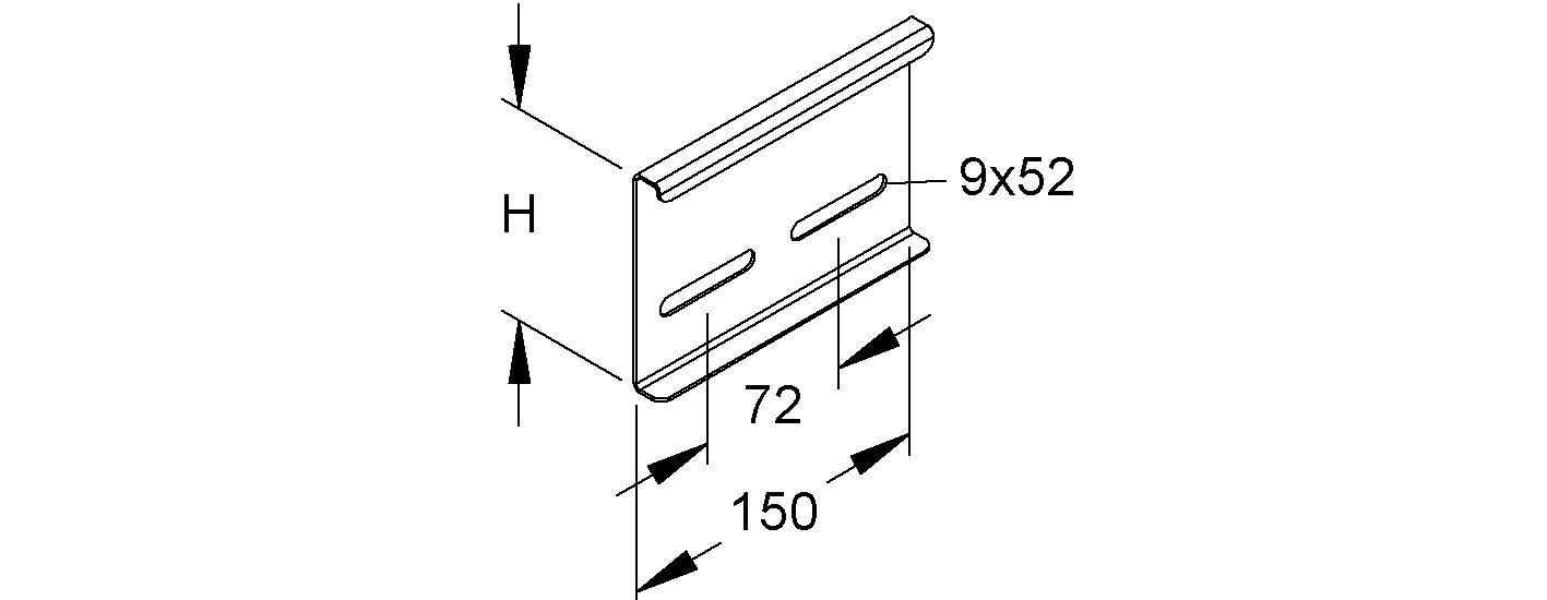 Verbinder Kabeltrag ST Schraubverb 150mm 200-600x100mm Geeignet für Kabelleiter