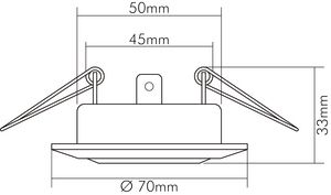 Einbaustrahler 35W Konv GZ4 chr glz IP20 ST Ø/EB55mm
