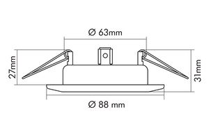 Einbaustrahler 50W Konv GX5,3 ms gbürst ST IP20 messing gebürstet Ø/EB68mm