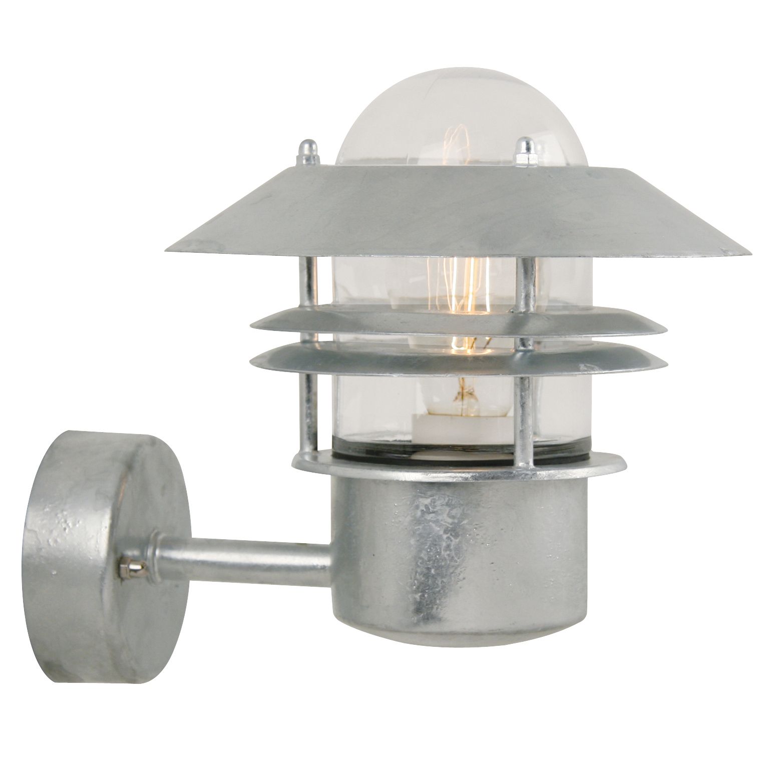 Wandanbauleuchte Blokhus 60W HV gr IP54 E27 Ø230x230mm