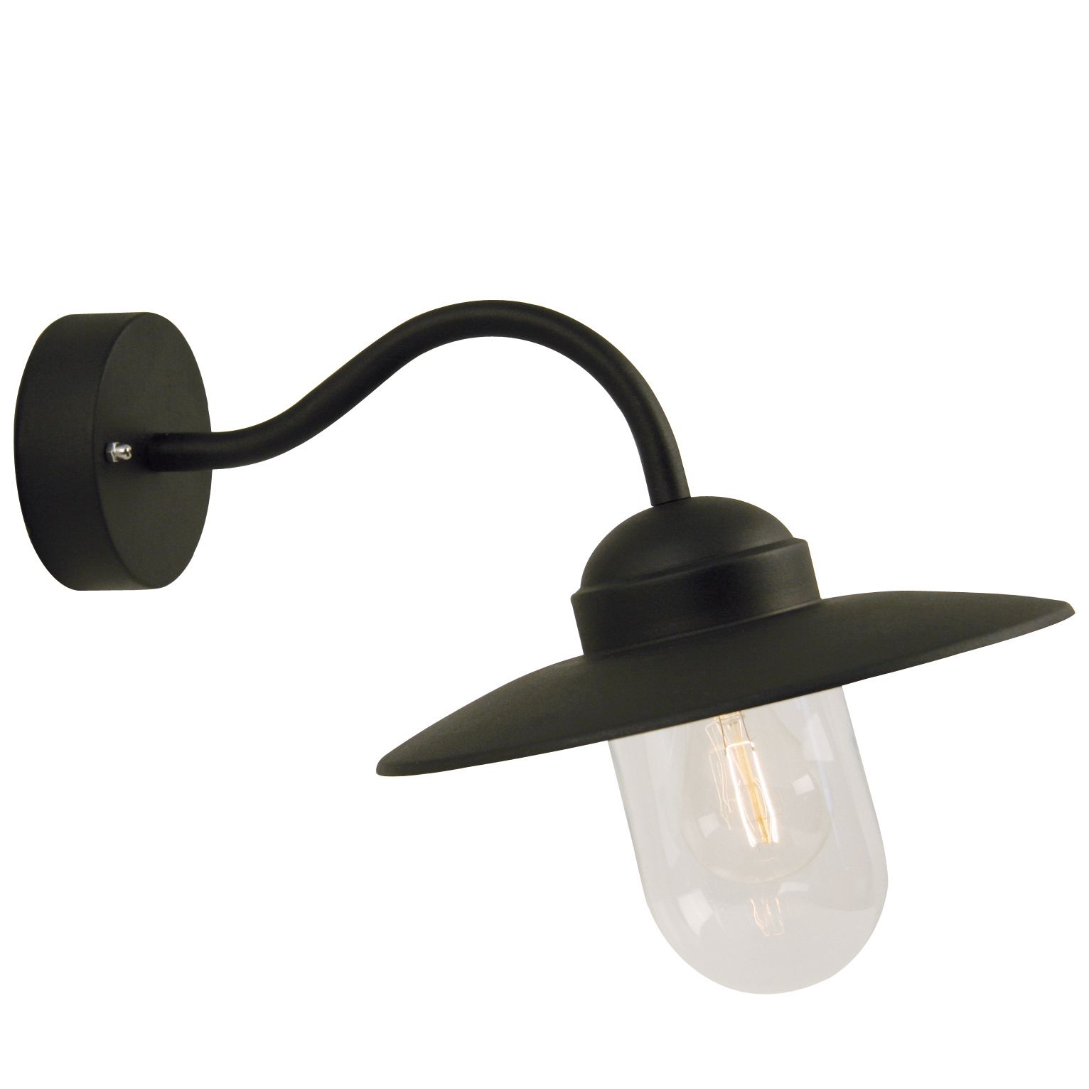 Wandanbauleuchte Luxembourg 60W HV sw IP54 E27 Ø260x270mm
