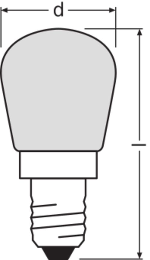 Backofenlampe 15W mattier E14 230V Ø26x57mm 65mA