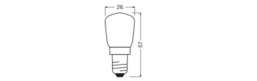 Röhrenlampe 25W mattiert E14 230V Ø26x57mm 109mA f.Kühlschrank