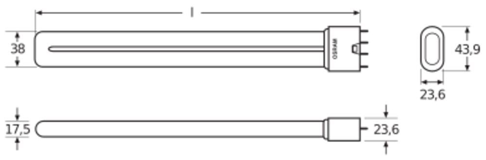 Kompaktleuchtstofflampe DULUX 55W 3000K 2G11 KLL 4800lm f.EVG Ø17,5x533mm