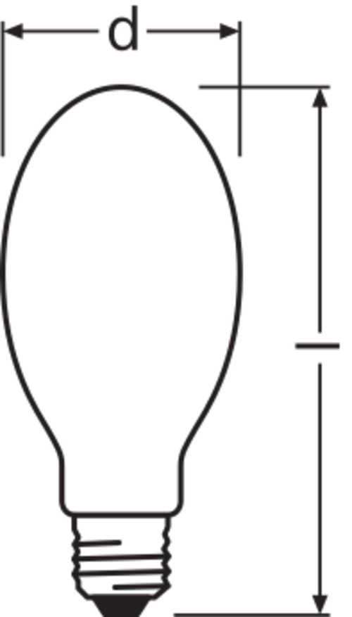 Natriumdampflampe 50W VIALOX E27 2000K ellip extZündg.erf.