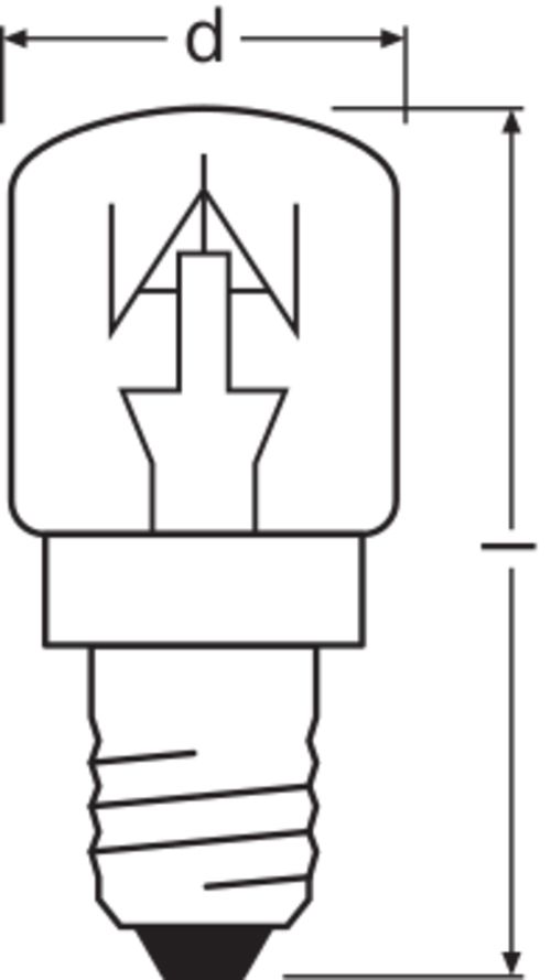 Backofenlampe 15W kl E14 230V Ø22x50mm 65mA