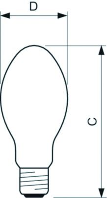 Natriumdampflampe 50W E27 2000K ellip Externes Vorschaltgerät erforderlich