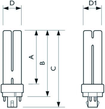 Kompaktleuchtstofflampe MASTER 18,4W KLL 4000K G24q-2 1200lm f.EVG Ø27,1x142,9mm