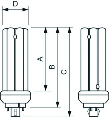 Kompaktleuchtstofflampe MASTER 32W 3000K GX24q-3 KLL 2400lm f.EVG Ø39,85x138,7mm