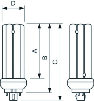 Kompaktleuchtstofflampe MASTER 42W 3000K GX24q-4 KLL 3200lm f.EVG Ø39,85x160,7mm