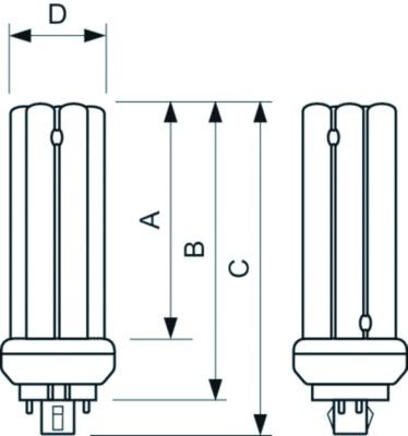 Kompaktleuchtstofflampe MASTER 42W 4000K GX24q-4 KLL 3200lm f.EVG Ø39,85x197,7mm