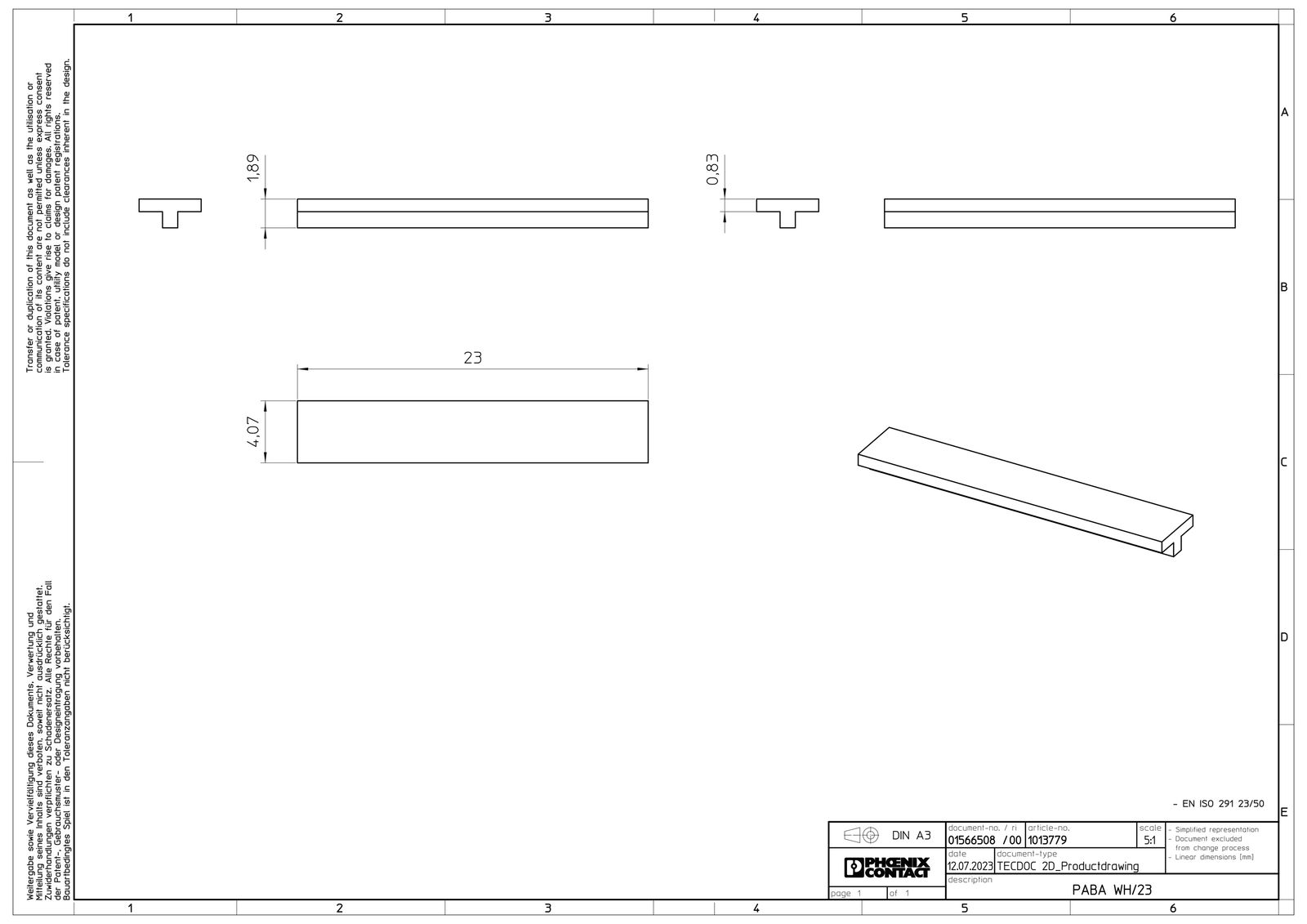 Kabelmarkierung ws Etikett Ø1,5-35mm Kst 23x4mm Mit Textfeld aufschieb