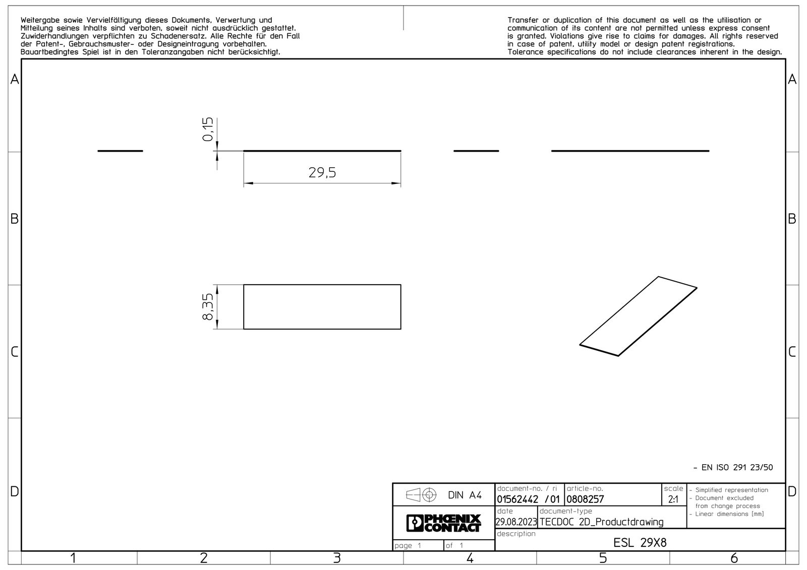 Klemmenmarkierung ws RM=29mm unbedr horiz