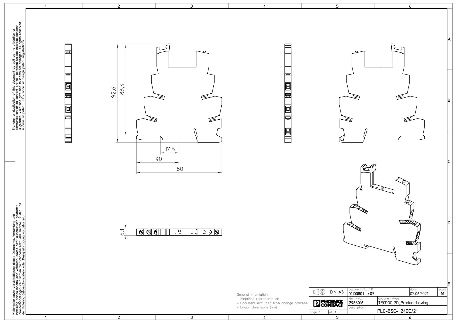Relaissockel Schraub TS35 6,2x94x80mm Hutschiene TH35