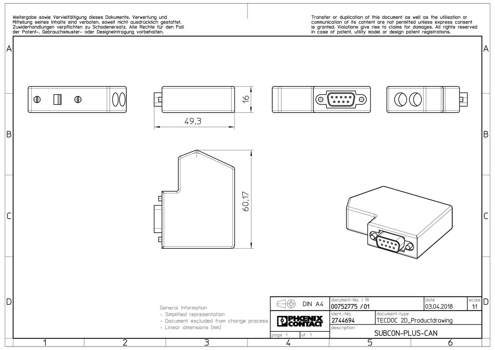 D-Sub Steck 9p Crimp female