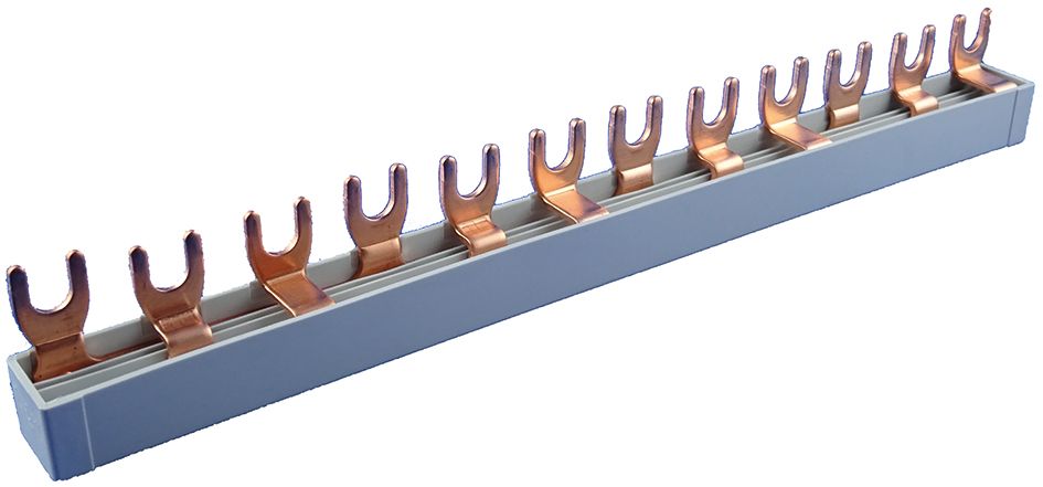 Phasenschiene 3ph 17,8mm 210mm 10qmm 63A Gabel isoliert