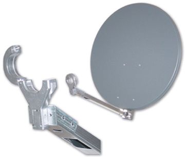 Satellitenantenne Alu graphit m.Masth 40mm offset m.Systemh