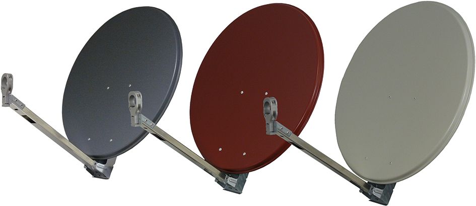 Satellitenantenne Alu graphit m.Masth 40mm offset m.Systemh