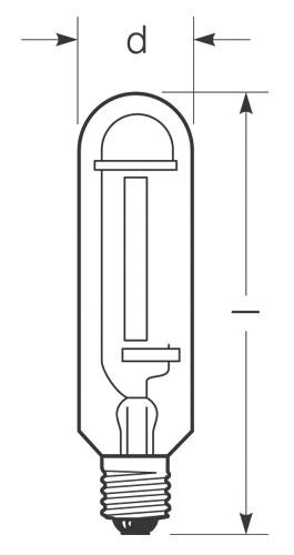 Natriumdampflampe 600W E40 2000K Röhre einseitig gesockelt extZündg.erf.