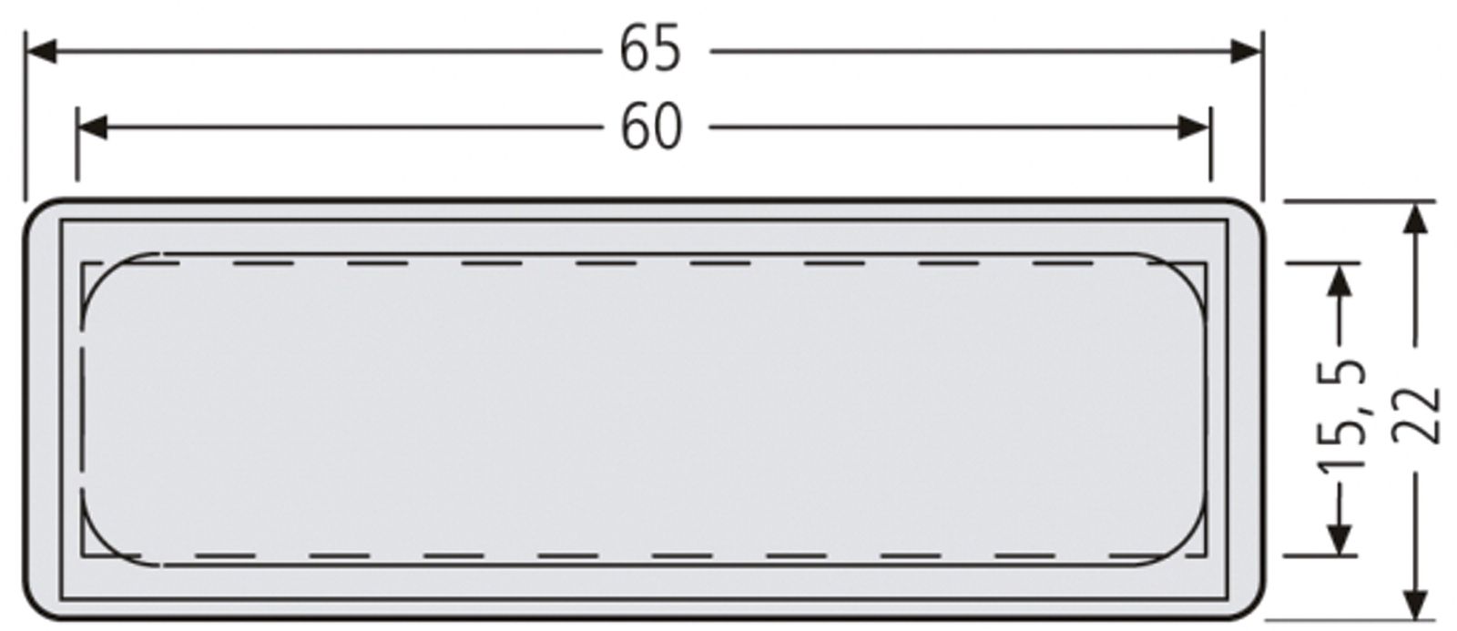 Montageelement-Tür 1f UP Kst 60x15x0,5mm