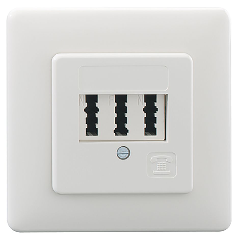 Anschlussdose TAE_2x6/6NF AP rws RAL9010 Schraube AP-Mont Mit Abdeckrahmen