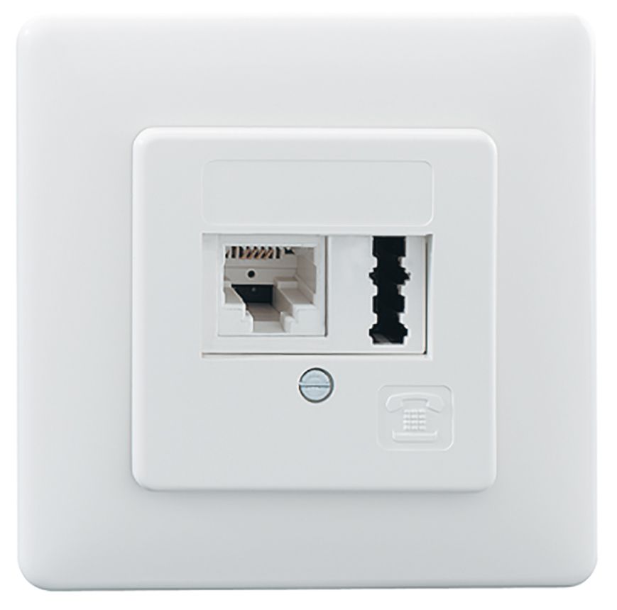 Kombidose Cat3 2xRJ12 Schraube Kanaleinb RJ12 6(6)/TAE6 F+N Bodentank/Unterflur