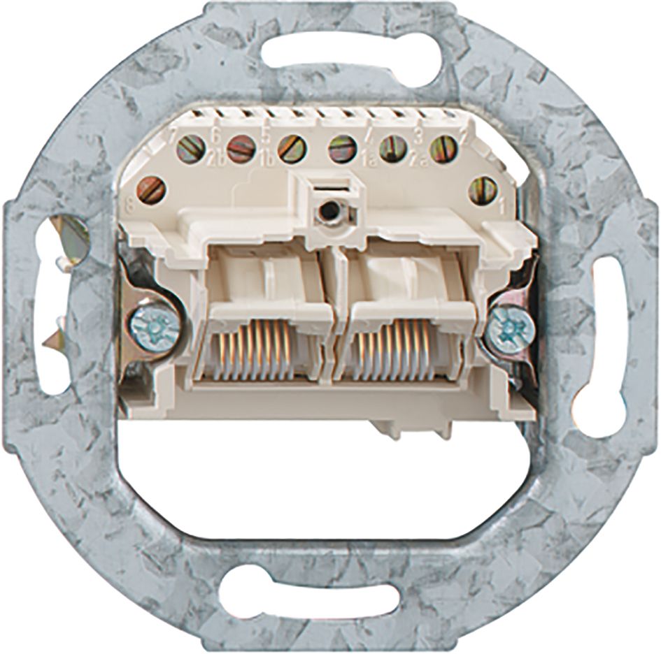 Anschlussdose Cat3 2xRJ45 Kanaleinb Bodentank/Unterflur schräg