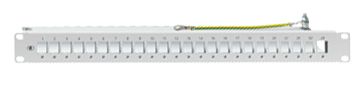 Modulträger 24Ports 1HE Schirm RAL7035 19Zoll-Einbau 44x483x108mm