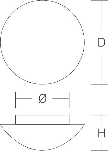 Glasleuchte FlatBasic 75W HV ws IP44 E27 Ø300x106mm