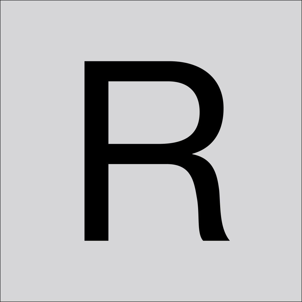 Großbuchstabe R sw H120mm