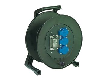 Kabeltrommel Gummi 50m H07RN-F 3x1,5mm IP54 3xSteckdosen m.Tragerahmen