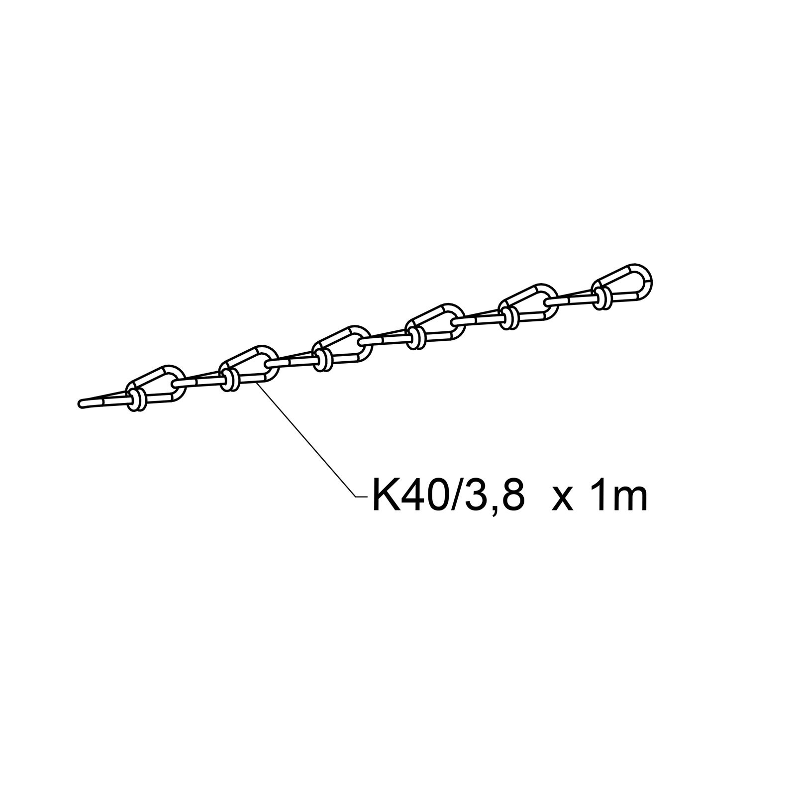 Kettenabhängung si ST L1000mm B18mm