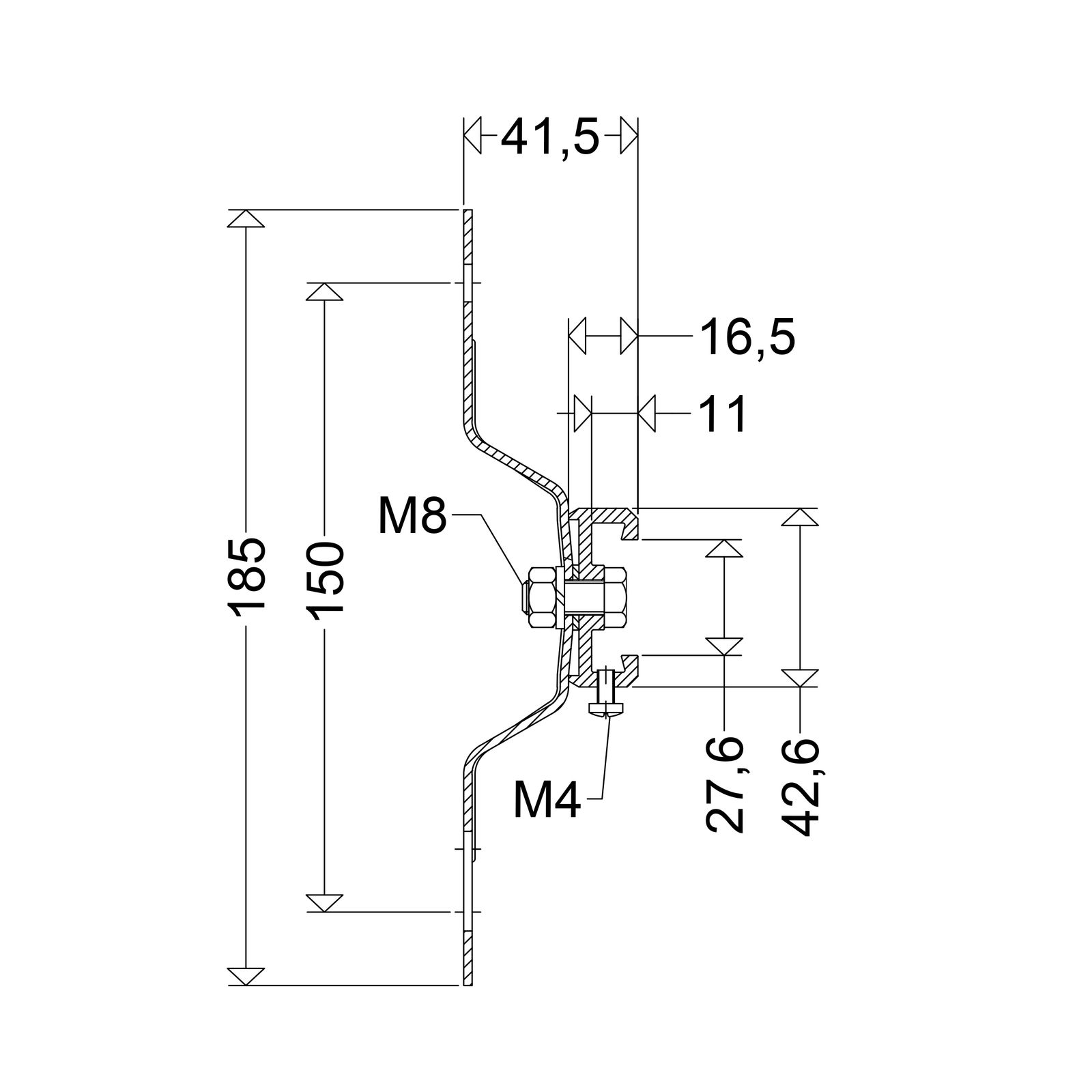 Befestigungsset edst L185mm B30mm