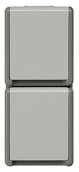 Steckdose 2f dgr glz DELTAfläche AP IP44 Klappd
