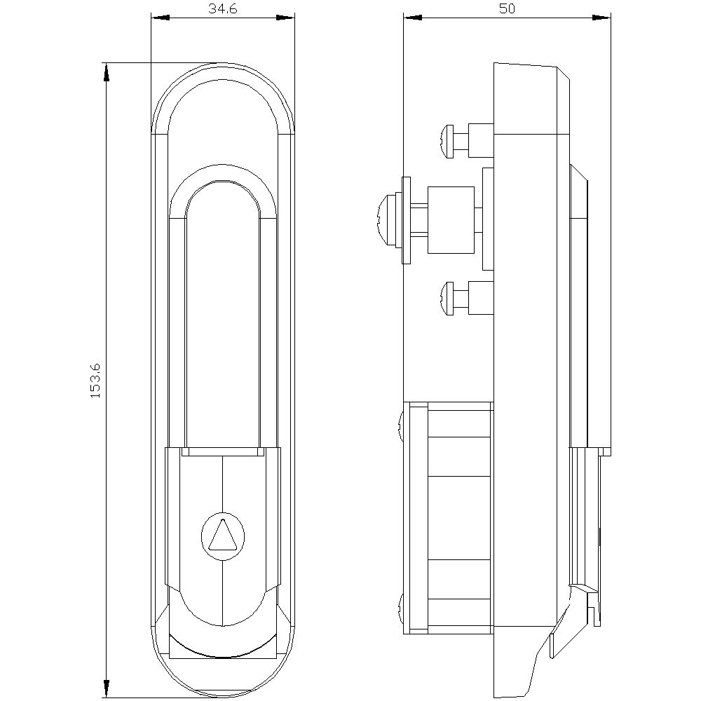 Schließsystem 153,6x34,6x50mm