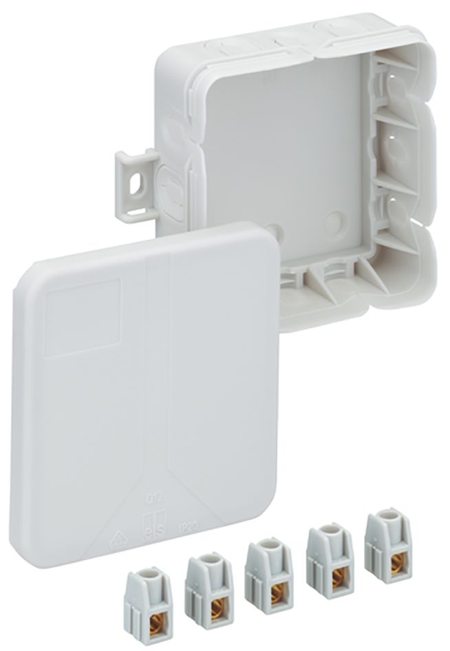 Abzweigdose IP20 2,5qmm 85x85x37mm gr Kst Wand/Decke hfr