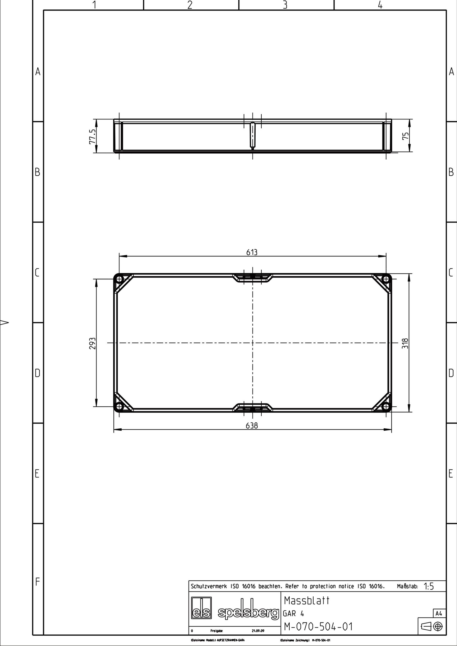 Rahmenerweiterung 75x320x75mm Kst gr