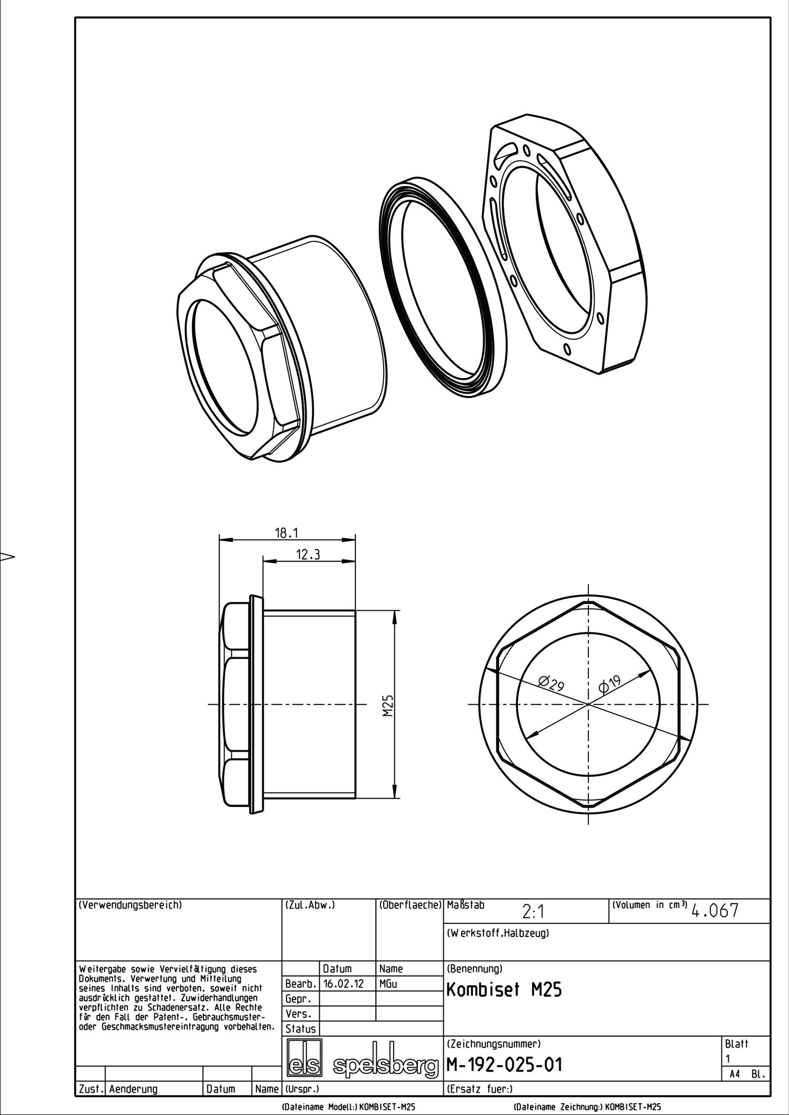 Verbinder/Trennsteg B25mm Kst gr
