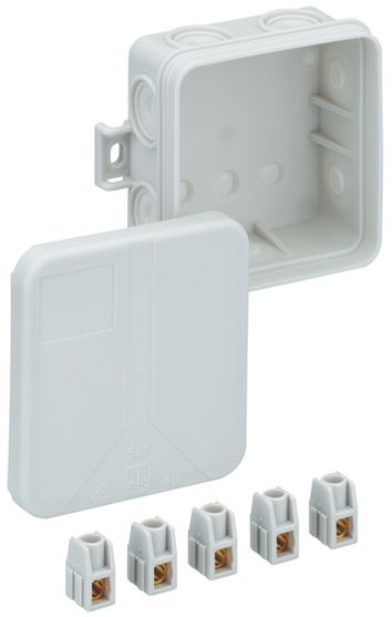 Abzweigdose IP55 2,5qmm 75x75x37mm gr Kst Klemm Wand/Decke hfr