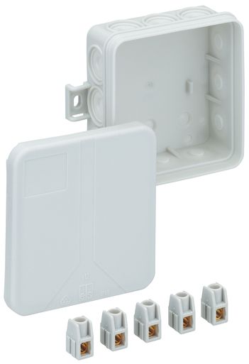 Abzweigdose IP55 2,5qmm 85x85x37mm gr Kst Klemm Wand/Decke hfr