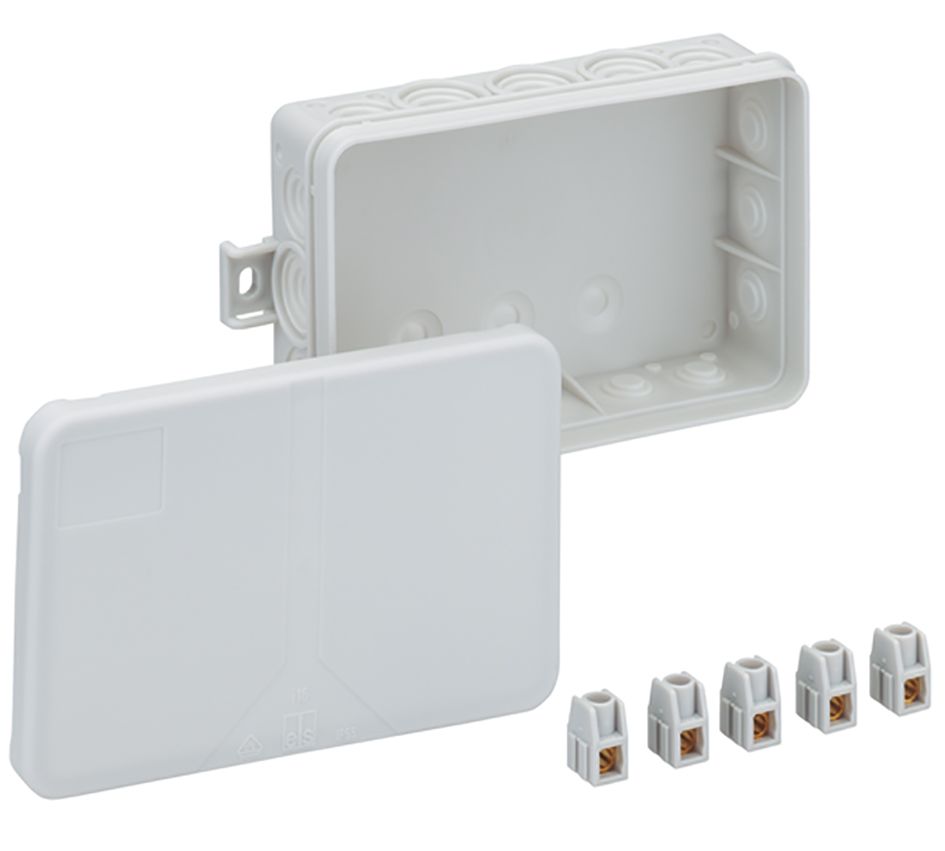 Abzweigdose IP55 2,5qmm 85x130x37mm gr Kst Wand/Decke hfr