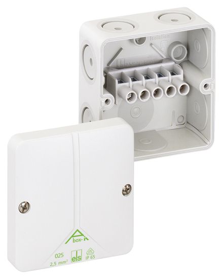 Abzweigdose IP65 2,5qmm 80x80x52mm gr Kst Wand/Decke hfr