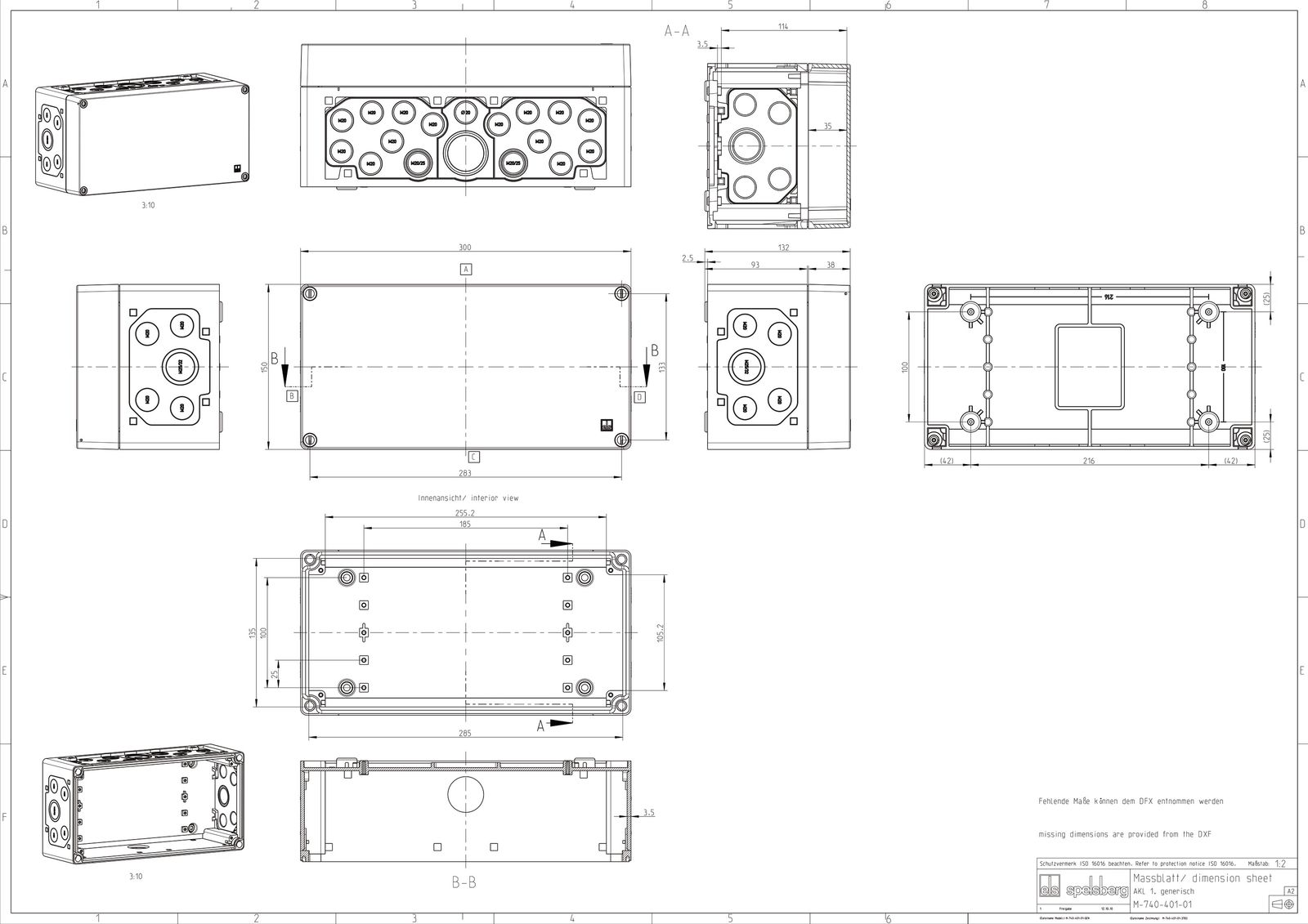 Leergehäuse Kst IP65 B300xH150xT132mm ET114mm geschl