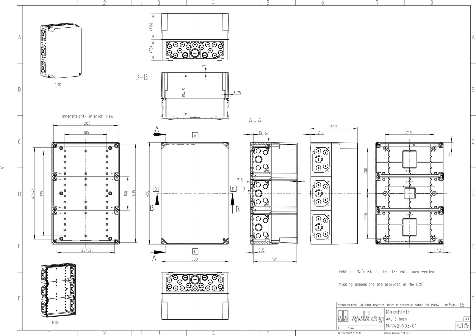 Leergehäuse Kst IP65 B300xH450xT210mm ET191mm geschl