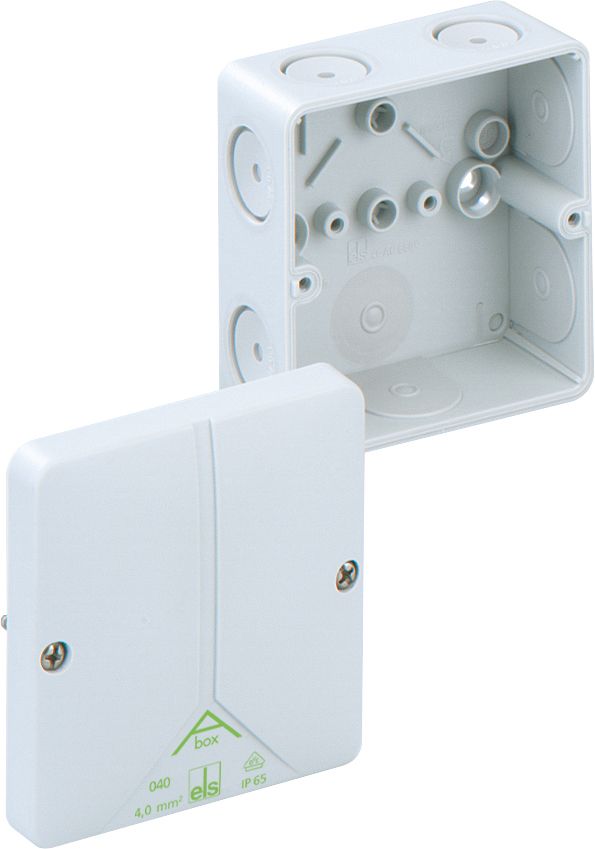 Abzweigdose IP65 4qmm 93x93x55mm gr Kst Wand/Decke hfr