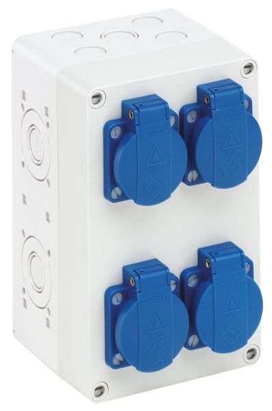 Steckdosen-Kombi Kst gr I 4Steckd IP44