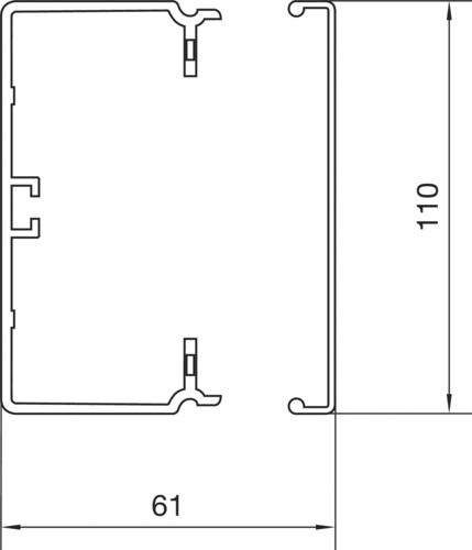 Leitungsführungskanal Kst 61x110x2000mm lgr unbeh LF-K 4680qmm RAL7035