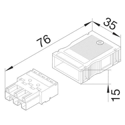 Steckverbinder Gebäude 3p Federzug 250V 0,5-4qmm Ø11mm hfr L N PE